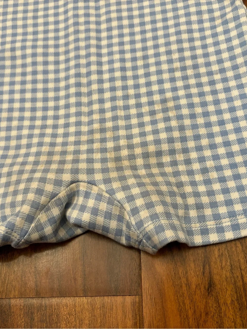 Ralph Lauren blue/white plaid short sleeve collared romper